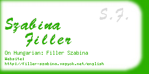 szabina filler business card